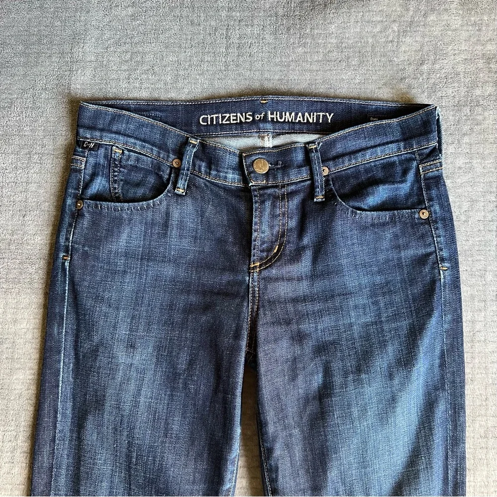 Citizens of Humanity Sz 25 Dani Crop Cuffed Straight Leg Jeans in Scorpio Wash